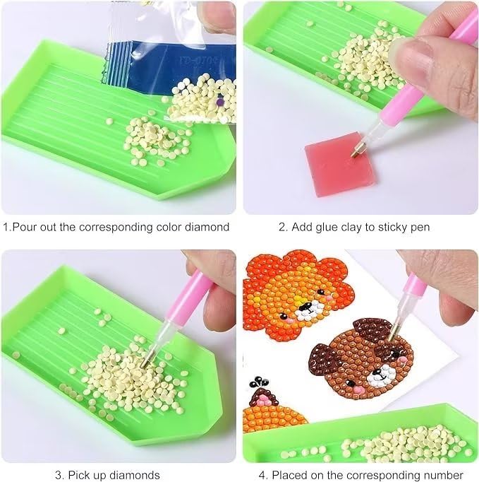 LERLUCKY'SZHAO 46PCS Diamond Painting Stickers 5D Dinosaur Gem Art Kits Cute Animal Shape for Kids Boys Girls Ages 6-8 8-12 LERLUCKY'SZHAO