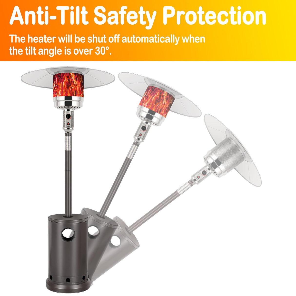 Hykolity 50,000 BTU Patio Heater with Sand Box, Table Design, Double-Layer Stainless Steel Burner, Wheels, Tip-over Protection System, Outdoor Heater for Home and Residential, Brown hykolity