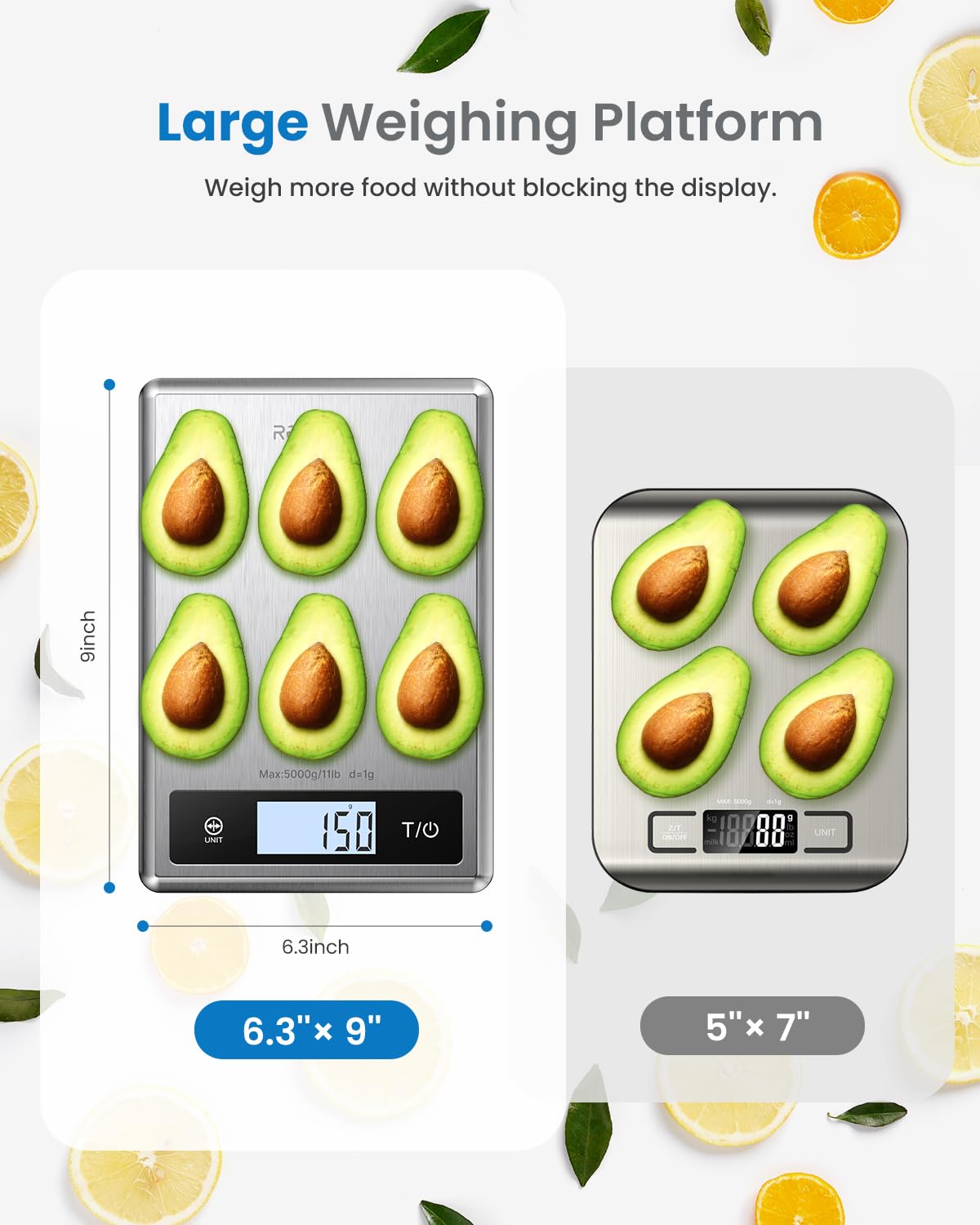 RENPHO Digital Food Scale with Nutritional Calculator, Smart Food Kitchen Scale, Food Weight Scale Grams and Ounces for Weight Loss, Calorie, Macro and Cooking, Stainless Steel RENPHO