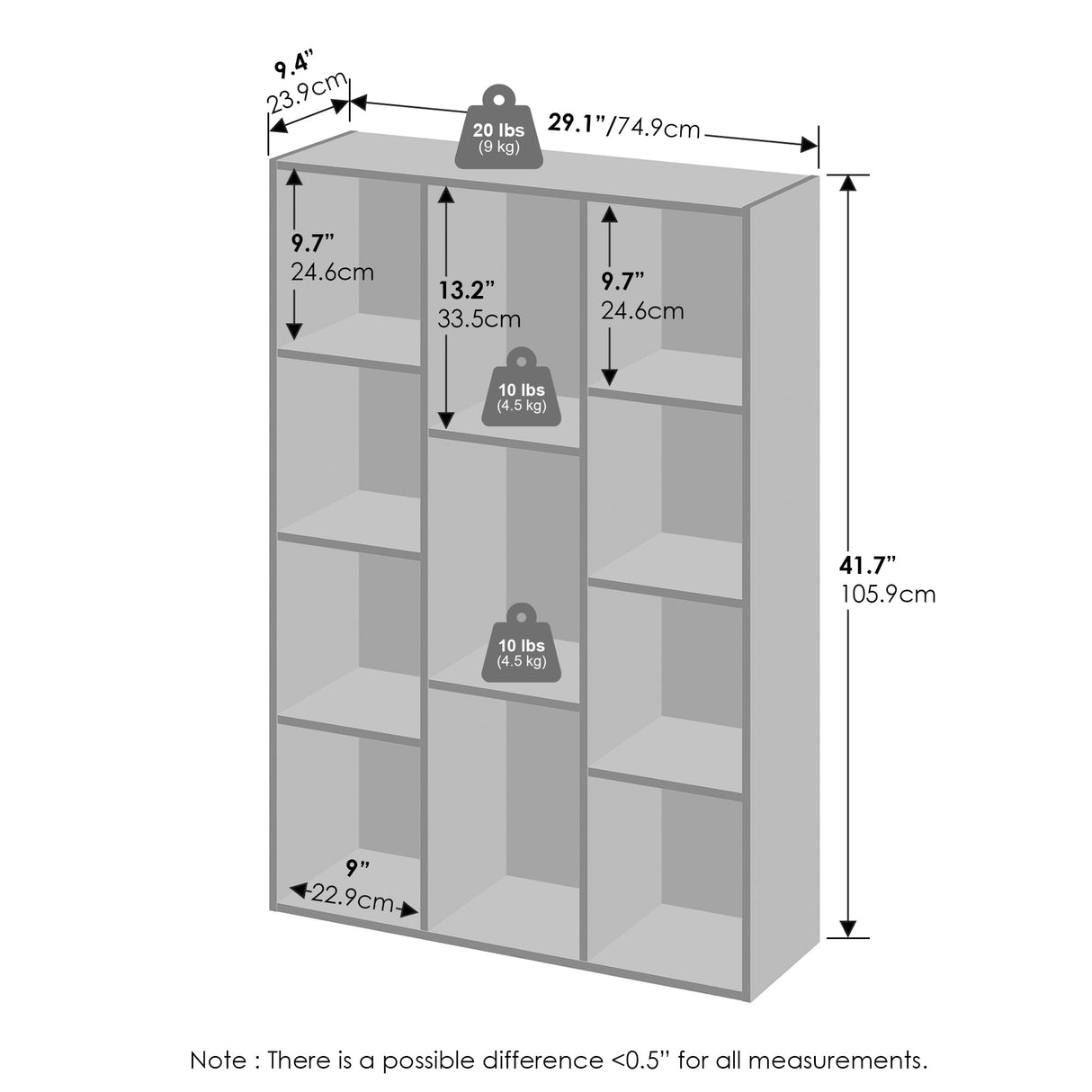 Furinno Reed Closet Organizers and Storage, 11-Cube Closet Organizer, Open Shelf Closet Storage, for Wardrobe, Bedroom, Living Room, White Furinno