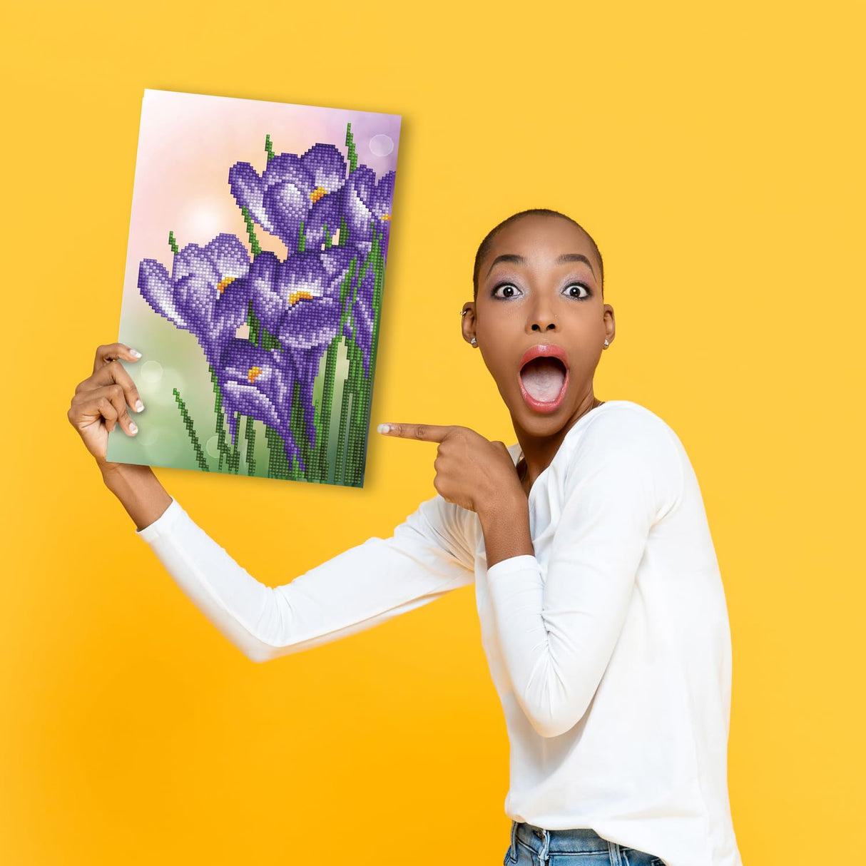 DIAMOND DOTZ Spring Crocus Diamond Painting Kits for Adults - Diamond Art Kits a Relaxing Creative Craft Kit with Dotz Gems 13x9 DIAMOND DOTZ