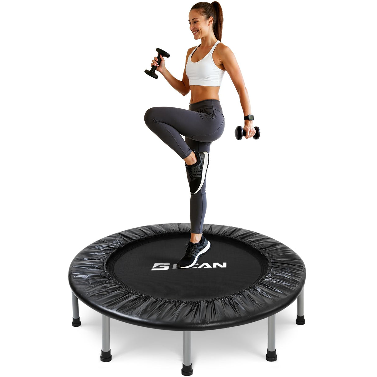 BCAN 36 Mini Trampoline Rebounder Trampoline for Adults Max Load 170lbs Small Trampoline Exercise Trampoline Fitness Trampoline Indoor/Garden Workout BCAN