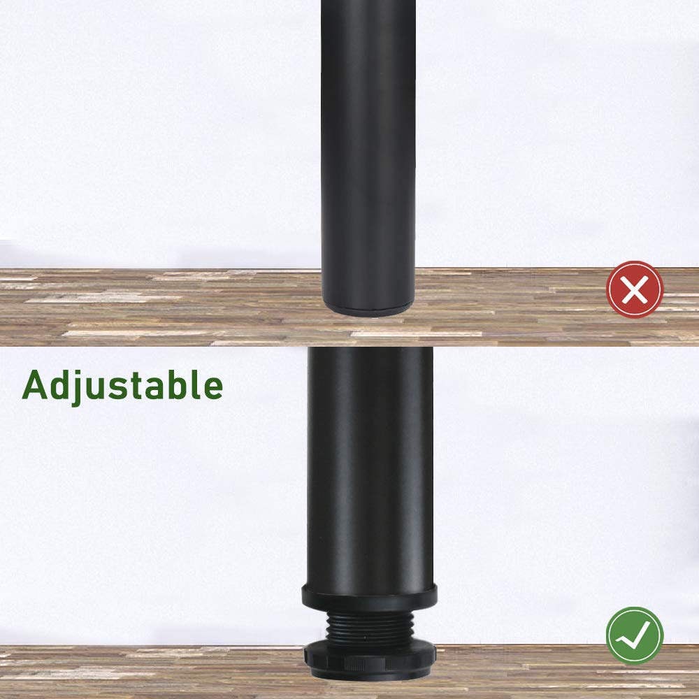 QLLY 32 inch Adjustable Tall Metal Desk Legs, Office Table Furniture Leg Set, Set of 4 (Black) QLLY