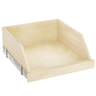 ROOMTEC Pull Out Cabinet Organizer with Full Extension Rail Slides, Wooden Pull Out Shelf for Kitchen Cabinet, Beveled 8" High Pull Out Drawer Storage Organizer with U Bracket, 19½"W×21"D, Soft Close