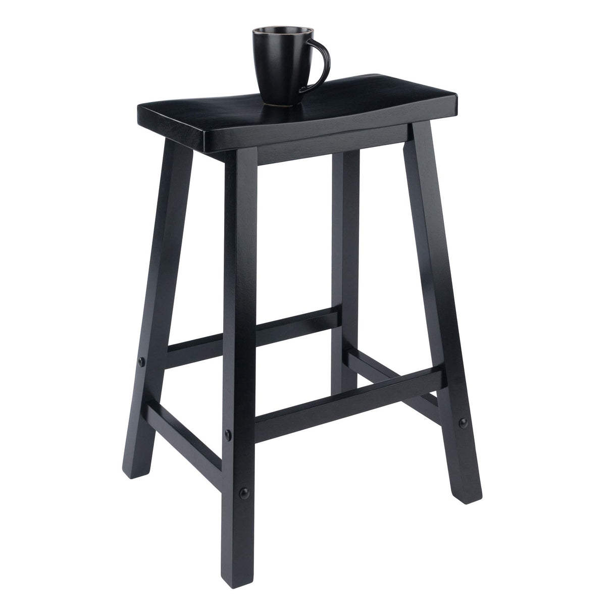 Winsome Satori Saddle Seat Counter Stool, for Kitchen, 24", Black Winsome
