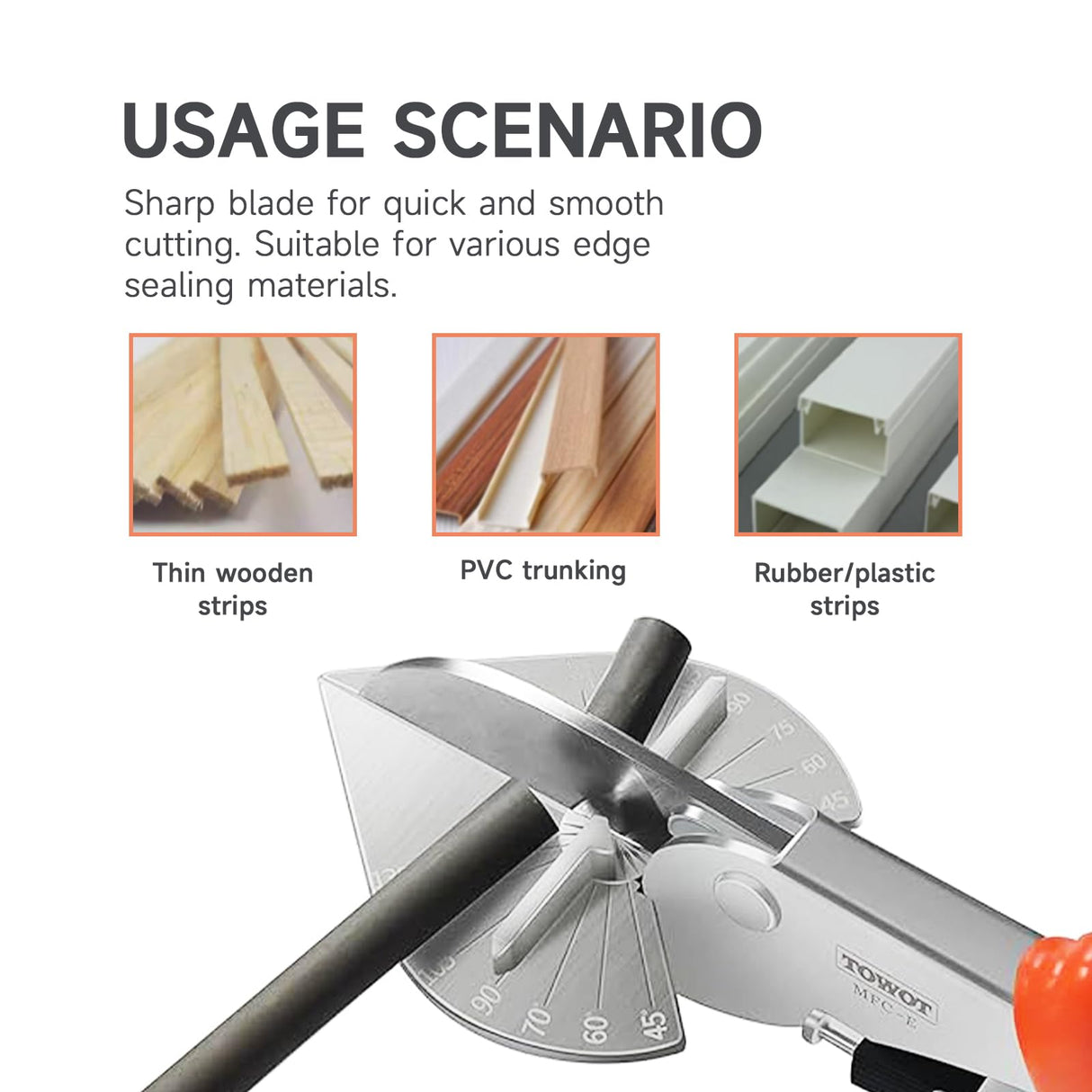 TOWOT Sharp Multi Angle Miter Shear Cutter, Adjustable at 45 To 135 Degree With Safety Lock Hand Tools for Cutting Plastic, PVC and Molding Trim TOWOT