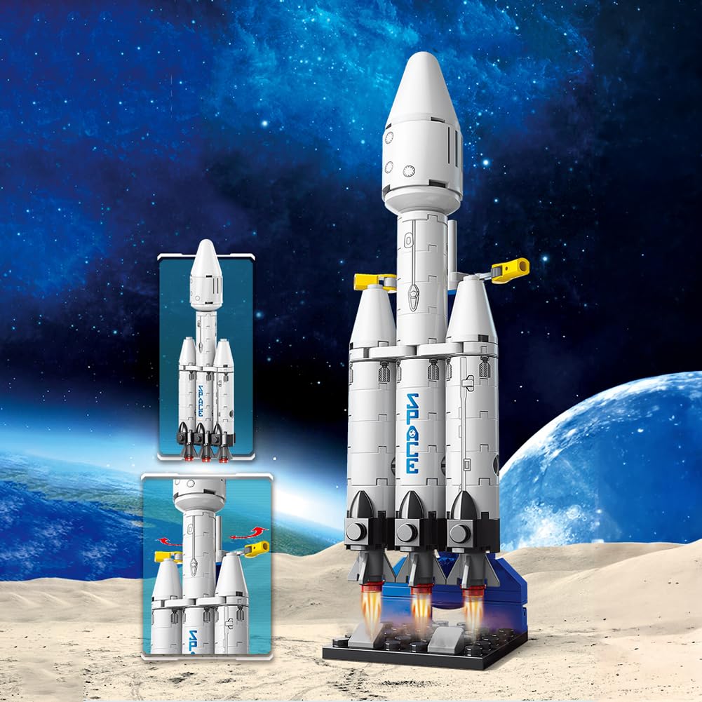 Vilbocr 69-Piece Rocket Ship Building Blocks Set | STEM Educational Space Toy for Kids Ages 6-12 | Creative Construction Kit for Solo & Group Play | Compatible with Major Brands Vilbocr