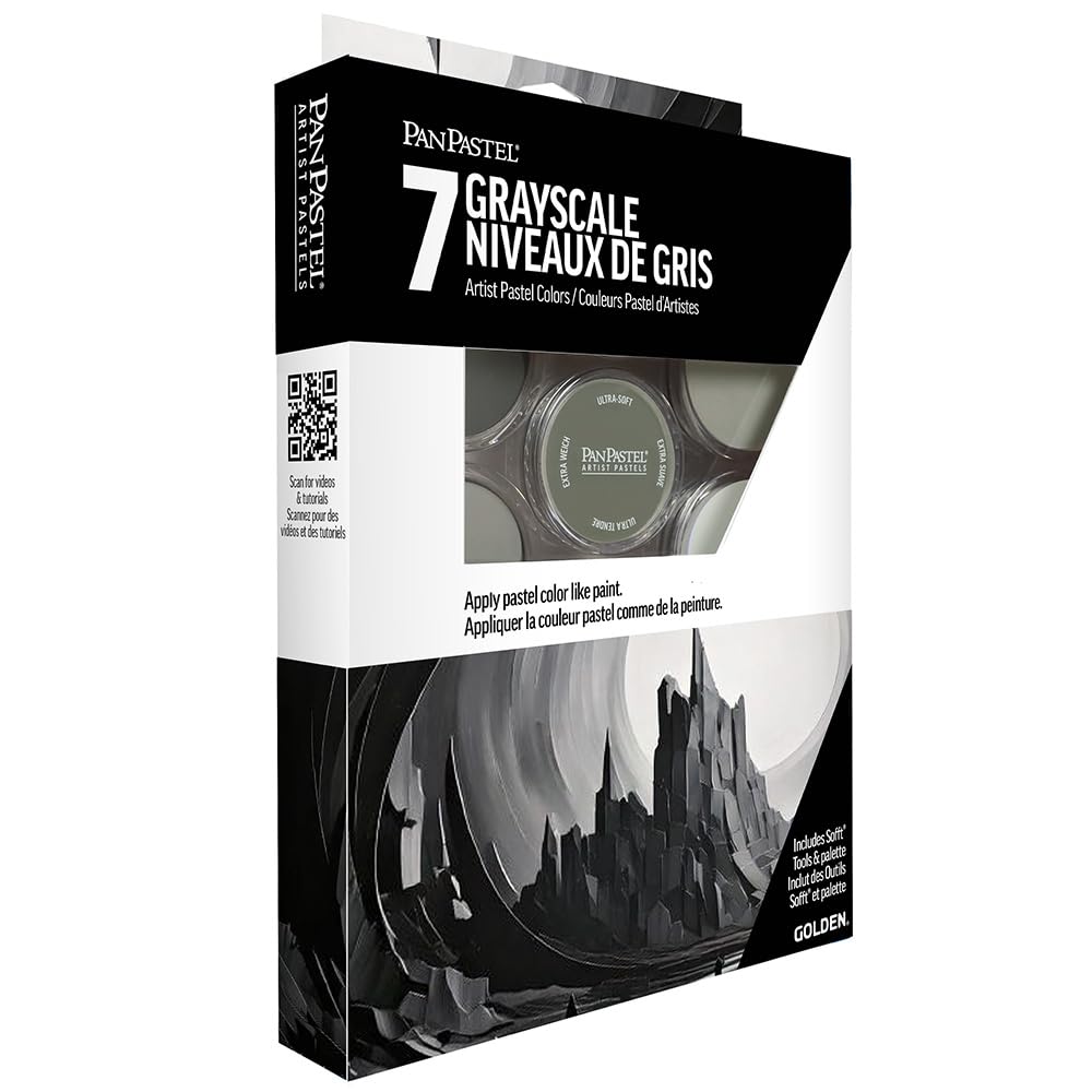PanPastel Artist Pastels by GOLDEN, Grayscale Set, 7 Color, Professional Artist Pastels, Unique Pan Format (cake-like) PanPastel