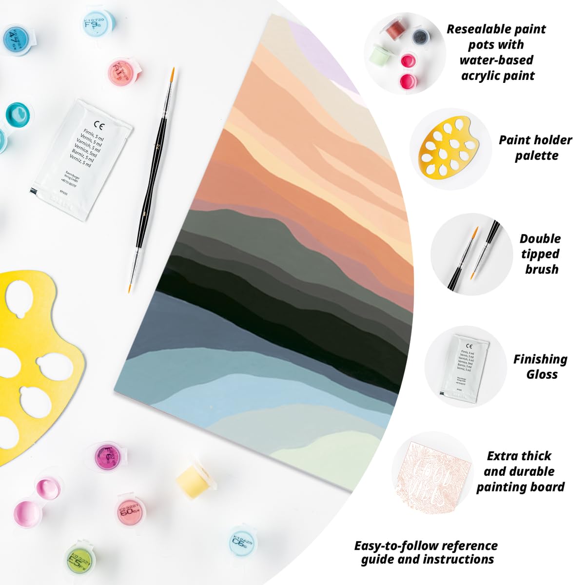 Ravensburger Minimalistic Landscape Paint by Numbers Kit for Adults - 23515 - Painting Arts and Crafts for Ages 12 and Up Ravensburger