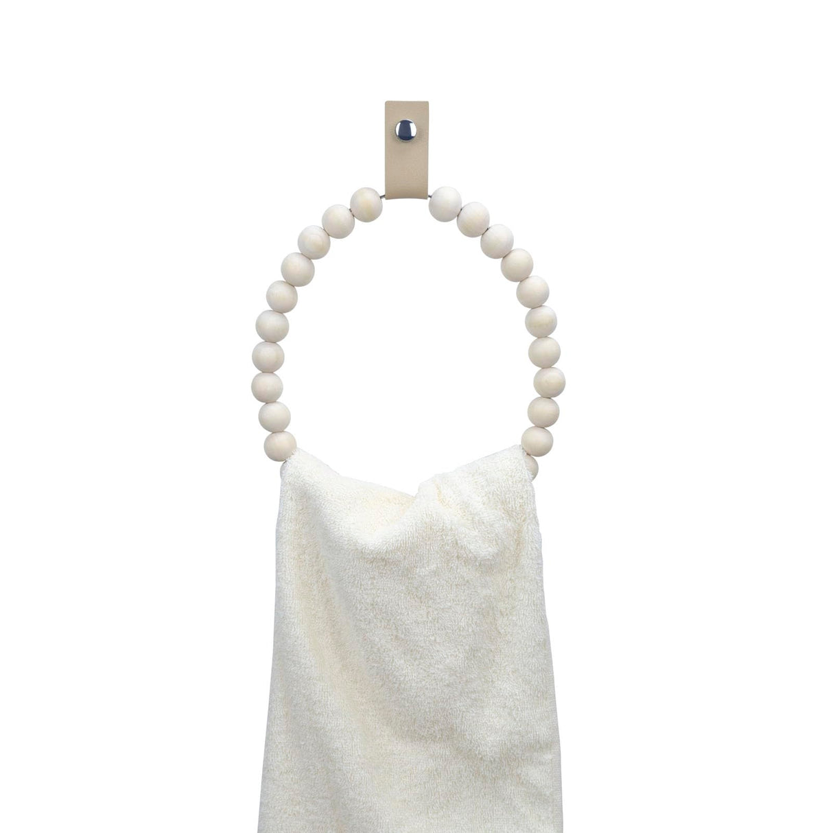 Towel Rack Handmade Wooden Bead Towel Ring Wall Mounted Farmhouse Hand Towel Holder for Bathroom Decor ROXLLGJC
