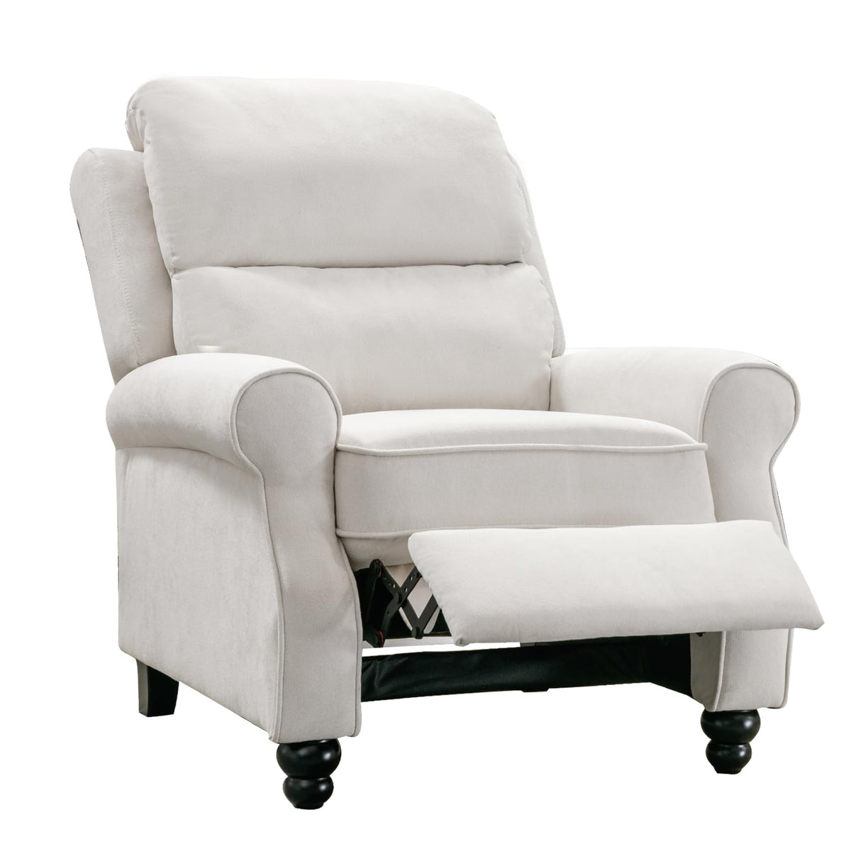 Bonzy Home Recliner Chair Accent Chair, Push Back Reclining Chair with Padded Seat, Single Sofa Fabric Recliners for Living Room Bedroom Home Theater, White Bonzy Home