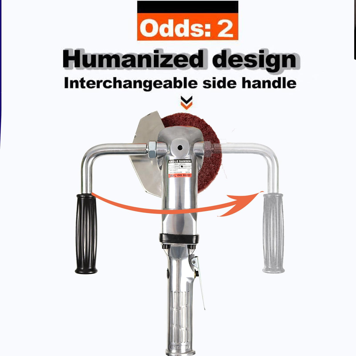 Burnishing Polishing Machine,Pneumatic Surface Conditioning Tool,Handheld Wheel Polisher Sander Wire Drawing Machine for Stainless Steel Metal Wood Polishing,2500RMP YPCOO