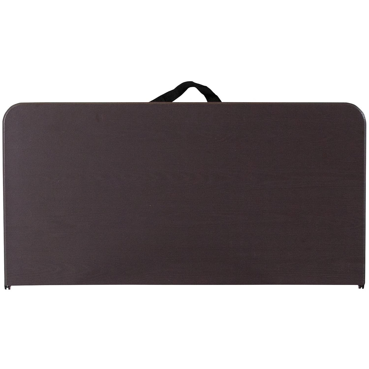 Flash Furniture Dunham 2.83-Foot Square Bi-Fold Brown Wood Grain Plastic Folding Table with Carrying Handle Flash Furniture