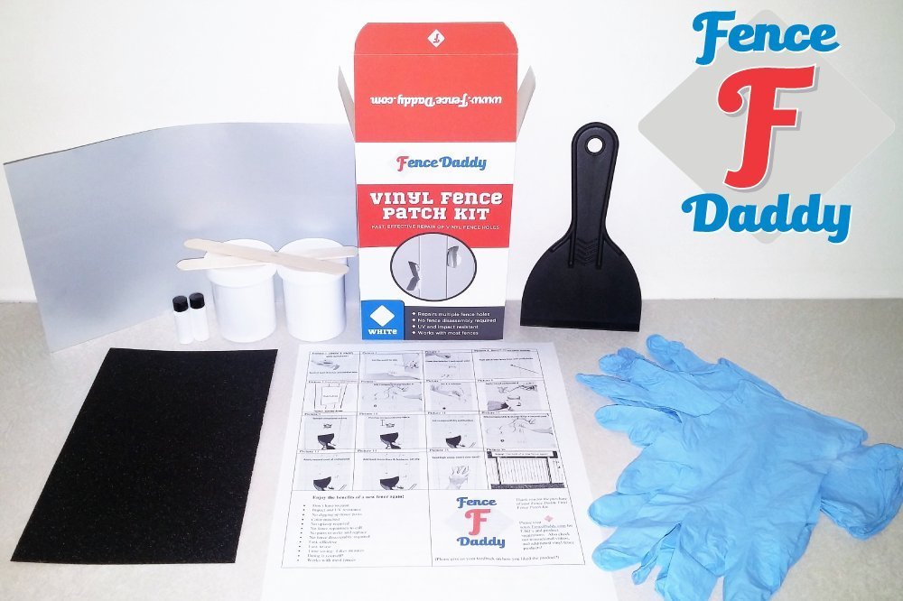 Vinyl Fence Post Repair Kit (Alternative to Replacement Vinyl Fence Panels, Posts, Pickets, Sections, Rails and Parts) White Fence Daddy Kit Fence Daddy