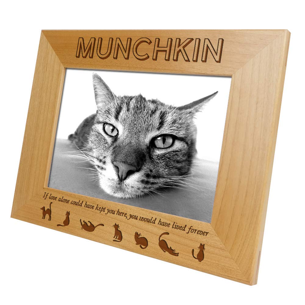 Pet Picture Frame Custom Wooden Engraved Table Top Home Decor Casual Style Personalized Memorial Gift Loss of Pet Remembrance Sympathy Ornament (Red Alder Wood, 4x6 Horizontal-If Love Alone (Cat)) PRINT SUPREMACY