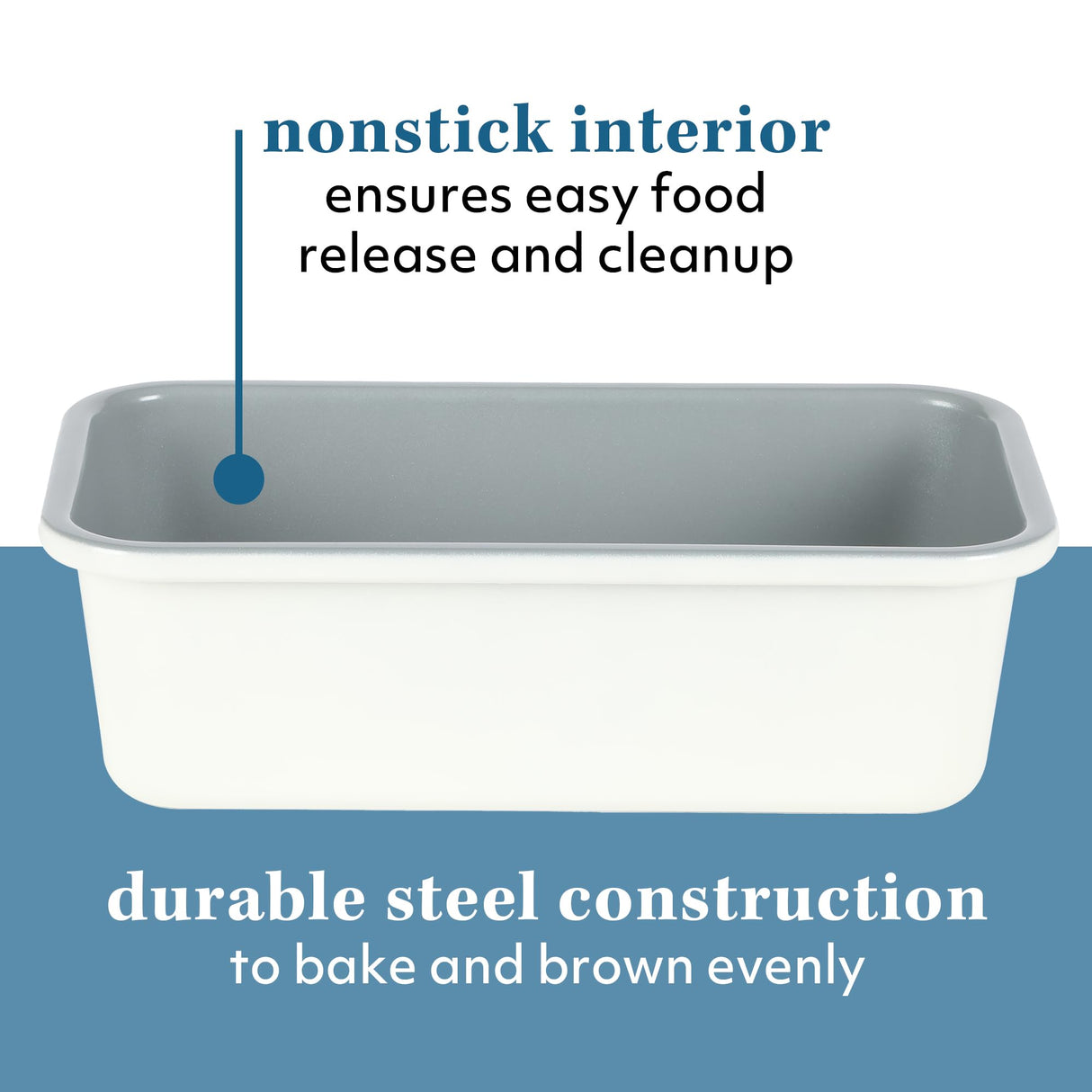 SUR LA TABLE Kitchen Essentials Bake Sale 9 X 5 Inch PFOA, PFAS, PTFE Free Nonstick Loaf Pan - Linen White Sur La Table