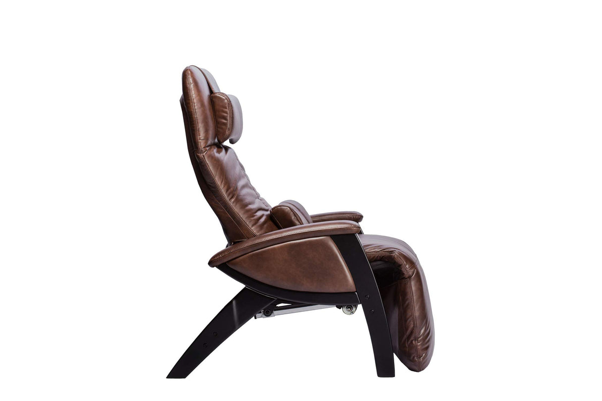 Svago ZGR Plus SV-395 Dual Power Infinite Position Zero Anti Gravity Recliner with Heat and Massage - Chestnut Faux Leat Cozzia