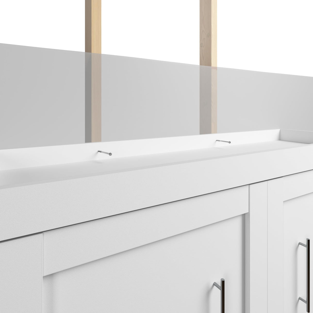 Bestar Pur Full Size Murphy Bed in White, 59-inch Space-Saving Sleeping Arrangement for Multipurpose Area, Bedroom, Guest Room, or Living Room Bestar