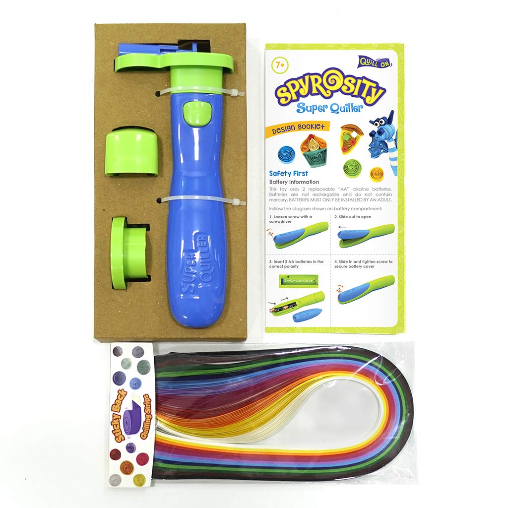 Quill On Spyrosity Super Quiller with Electric Quilling Tool | Paper Quilling Kit | Crafts for Girls Ages 8-12 | Craft Kit | 8 Year Old Girl Birthday Gift Quill On