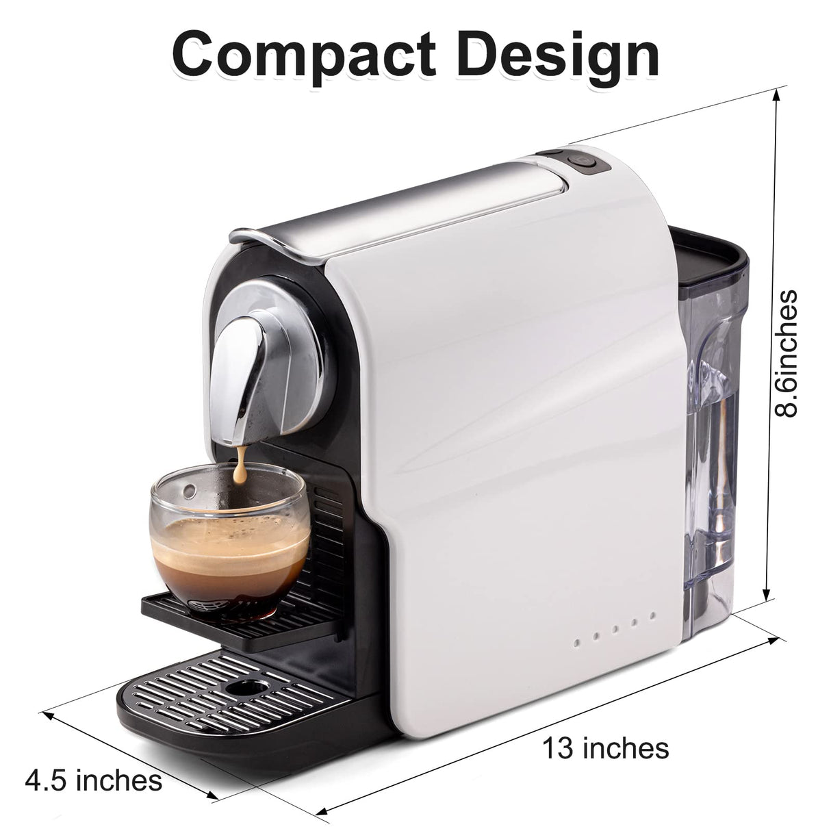 beanglass Espresso Pod Machine for Home, Compact Capsule Coffee Maker for NS Original Pods, 20 Bar High Pressure Pump, 22oz Removable Water Tank, Adjustable Cup Tray, 1350W beanglass