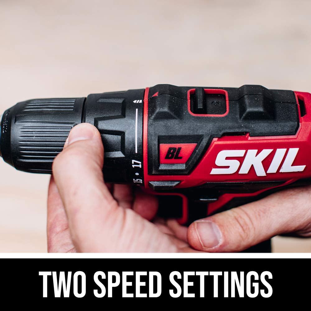 SKIL PWR CORE 12 Brushless 6-Tool Combo Kit, Included 4.0Ah Lithium Battery, 2.0Ah Lithium Battery and PWRJump Charger - CB7434-21 Skil