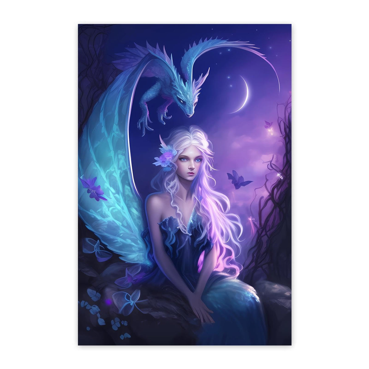 Gabbana Purple Dragon Fairy 5D Diamond Painting Kits, Fairy Diamond Art for Adults, Diamond Dots Gem Art Room Decor Aesthetic 8x12 Inch Gabbana