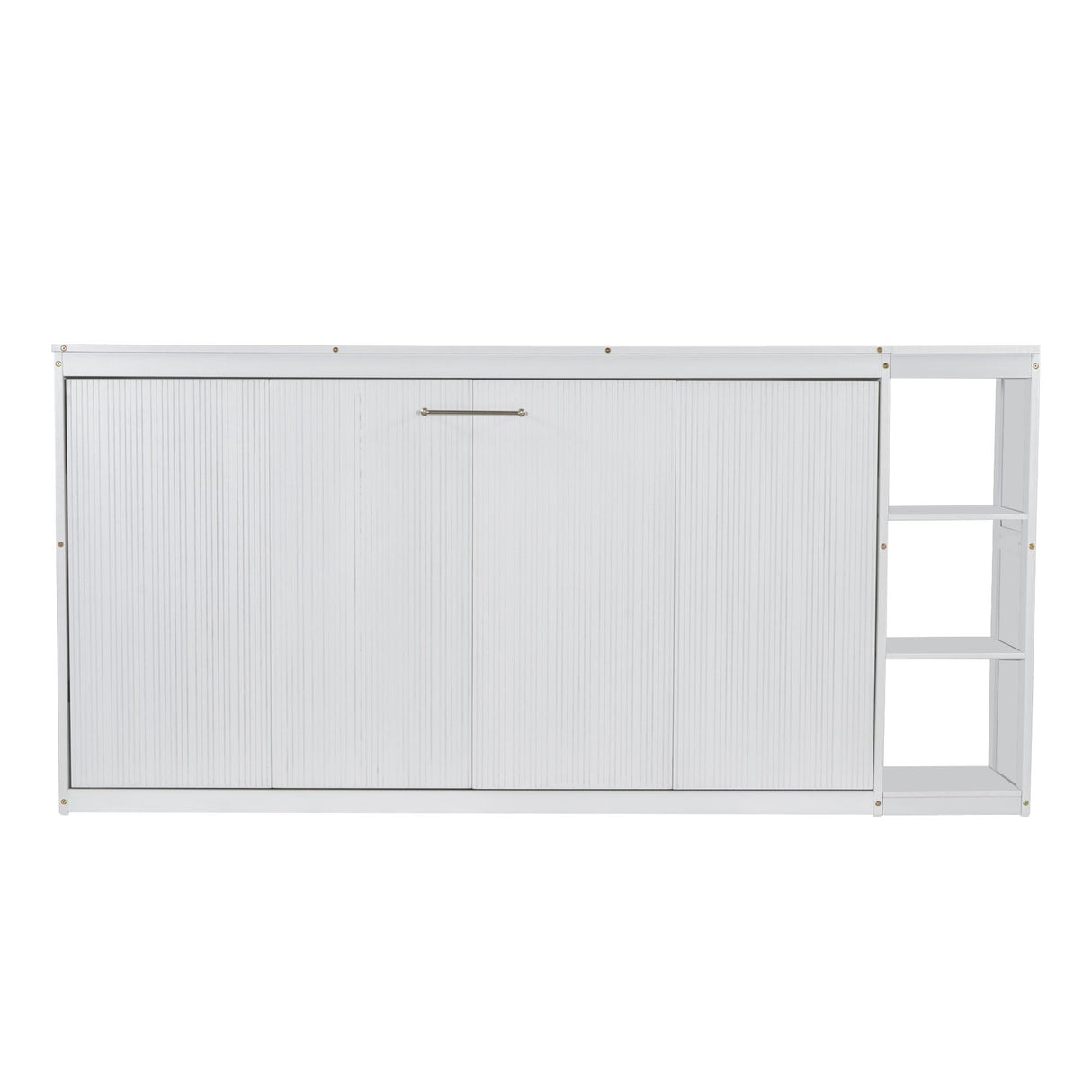 RuiSiSi Horizontal Murphy Bed Twin with Storage, Hideaway Wall Bed with Bookcase, can be Folded into a Cabinet, Twin Murphy Bed Cabinet Space-Saving for Guest Room Bedroom Office, White RuiSiSi