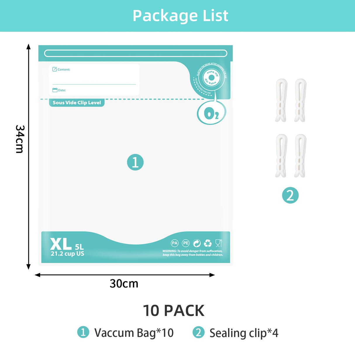 Domsanistor 3D Printer Filament Storage Bag Vacuum Kit, 10 Thicken Spool Storage Sealing Bags with 4 Clips, 11.8x13.4in Filament Bags for Keeping 1kg Spool Filament Dry Domsanistor