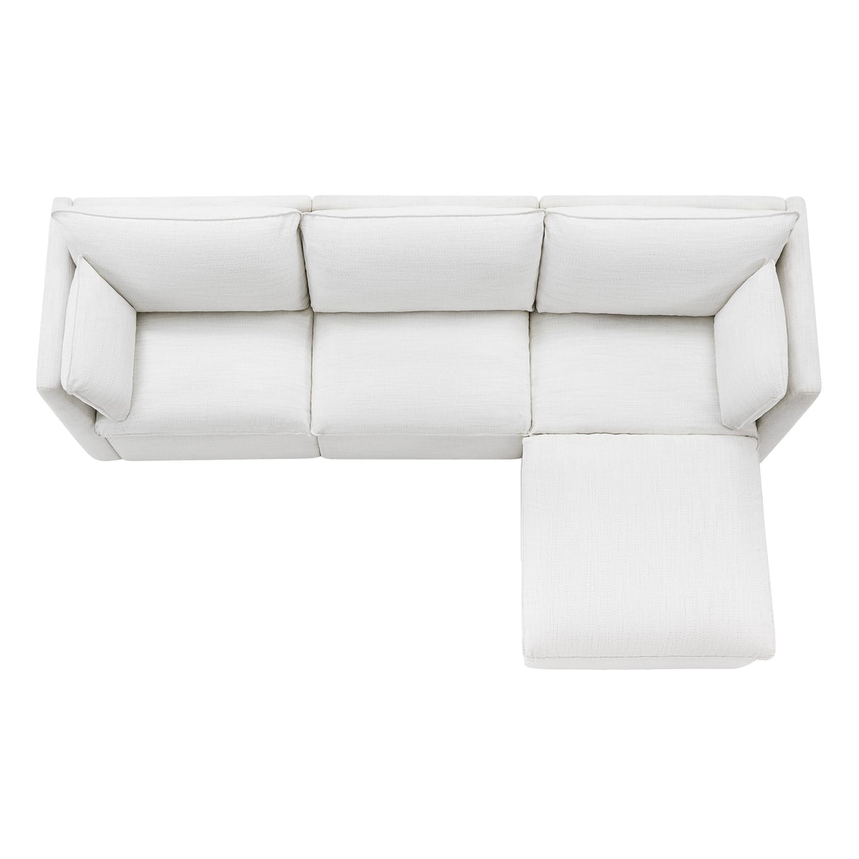 CHITA Sectional Modular Down Filled L Shape Sofa, Comfty Feather L Shape Cloud Couch,FSC Certified L Shaped Couch for Living Room, 114 inch Width,4 Seat with Storage Ottoman, Cream CHITA