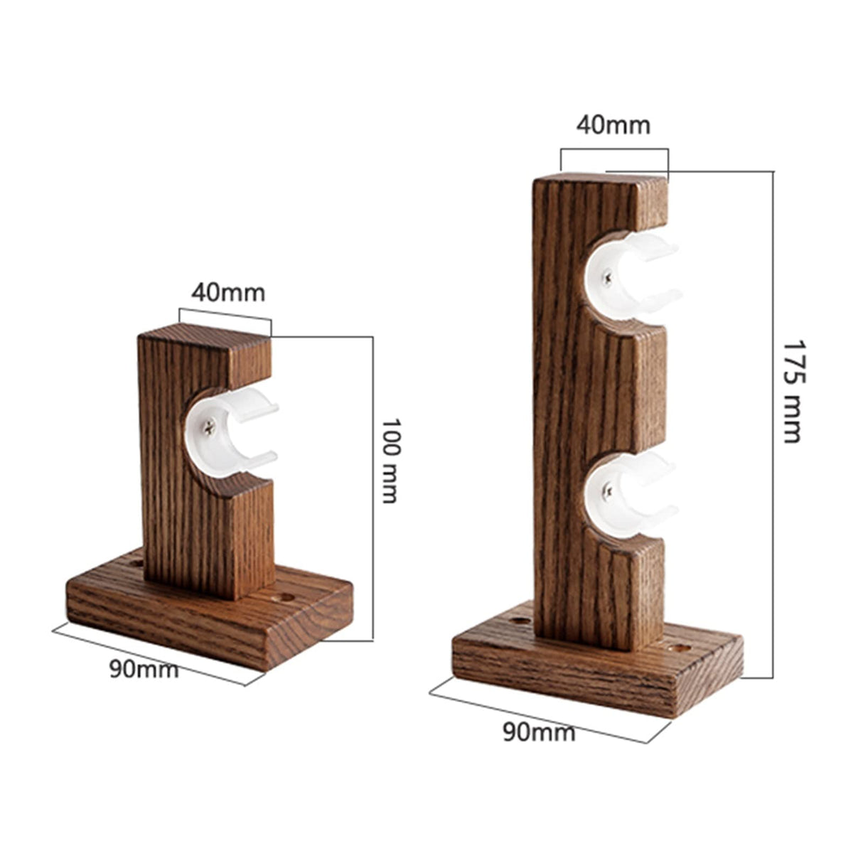 Serchou Wooden Single Rod/Double Rod Curtain Rod Side Mounted Solid Wood Roman Rod Walnut Color Simple Curtain Bracket Load-Bearing, 39.4 inches—55.1 inches (Color : Single Rod, Size : 39.4 inches) Serchou