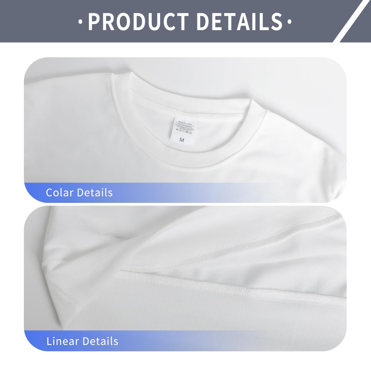 METFUIN 2 Pack Polyester Adult Crewneck Sweatshirt for Sublimation Heat Press White Blank Sweatshirt (Large, White) METFUIN