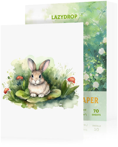 Lazydrop Watercolor Paper 9x12 in 70 Sheets 250GSM White Cold Press Textured Painting Paper for Kids Students Artist Thick Gouache Blank