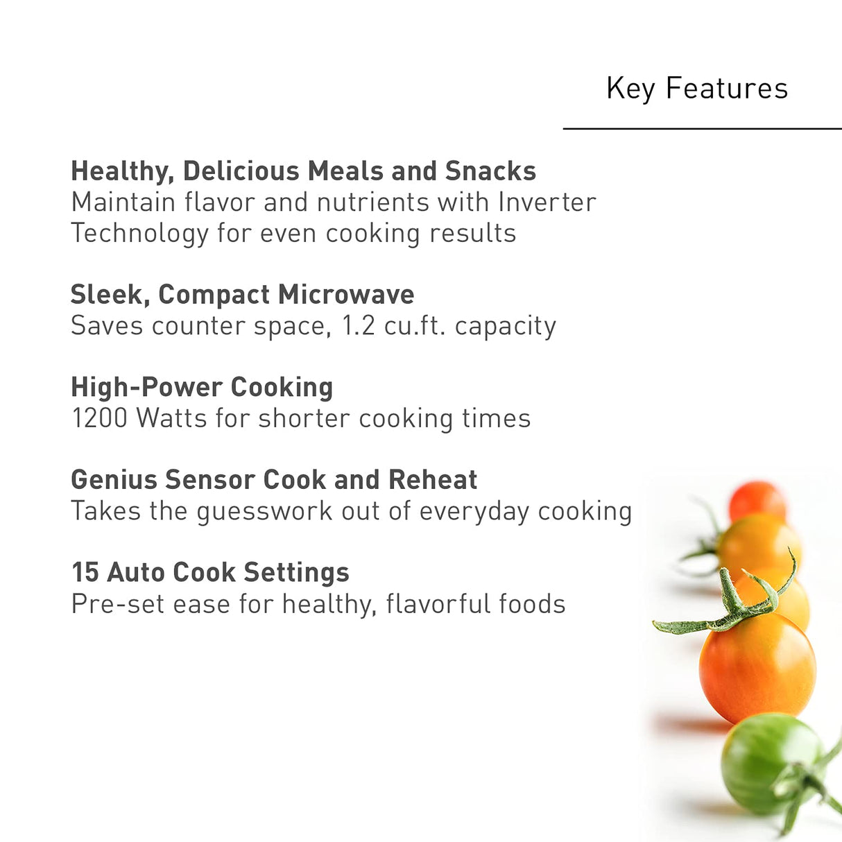 Panasonic NN-SN65KB Microwave Oven with Inverter Technology 1200W, 1.2 cu.ft. Small Genius Sensor One-Touch Cooking, Popcorn Button, Turbo Defrost-NN-SN65KB (Black) Panasonic