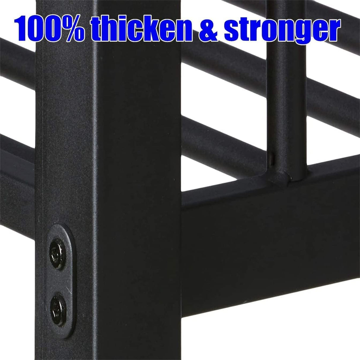 NIAYOU Twin XL Over Queen Bunk Bed, Industrial Style, Black Metal, Up to 900 lbs Weight Capacity, Easy Assembly NIAYOU
