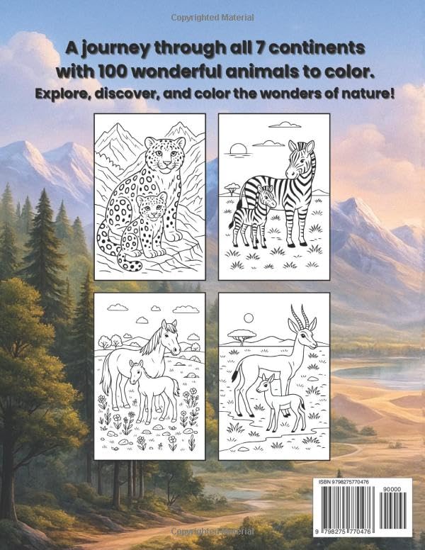 Color the Wild: 100 Animals Around the World: Wildlife Coloring Pages with Fun Facts — Discover Animals from All 7 Continents. Perfect for ages 7+, teens & adults. WoodArtSupply