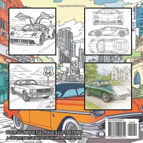 The Ultimate Car Coloring Book: From Classics to Hyper-Cars, For Adults or Kids WoodArtSupply