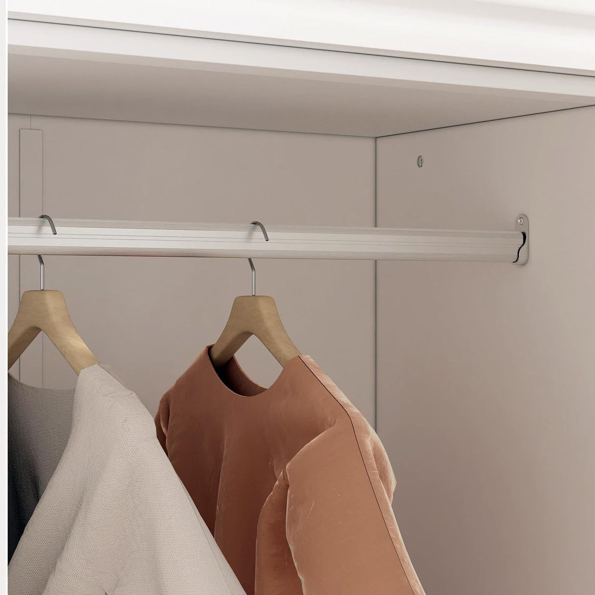 ECACAD 4 Door Wardrobe Closet Armoire with 2 Drawers, Multi-Tier Storage Shelves & Hanging Rods, 63”W Wooden Clothes Storage Cabinet with Solid Legs for Bedroom, White ECACAD