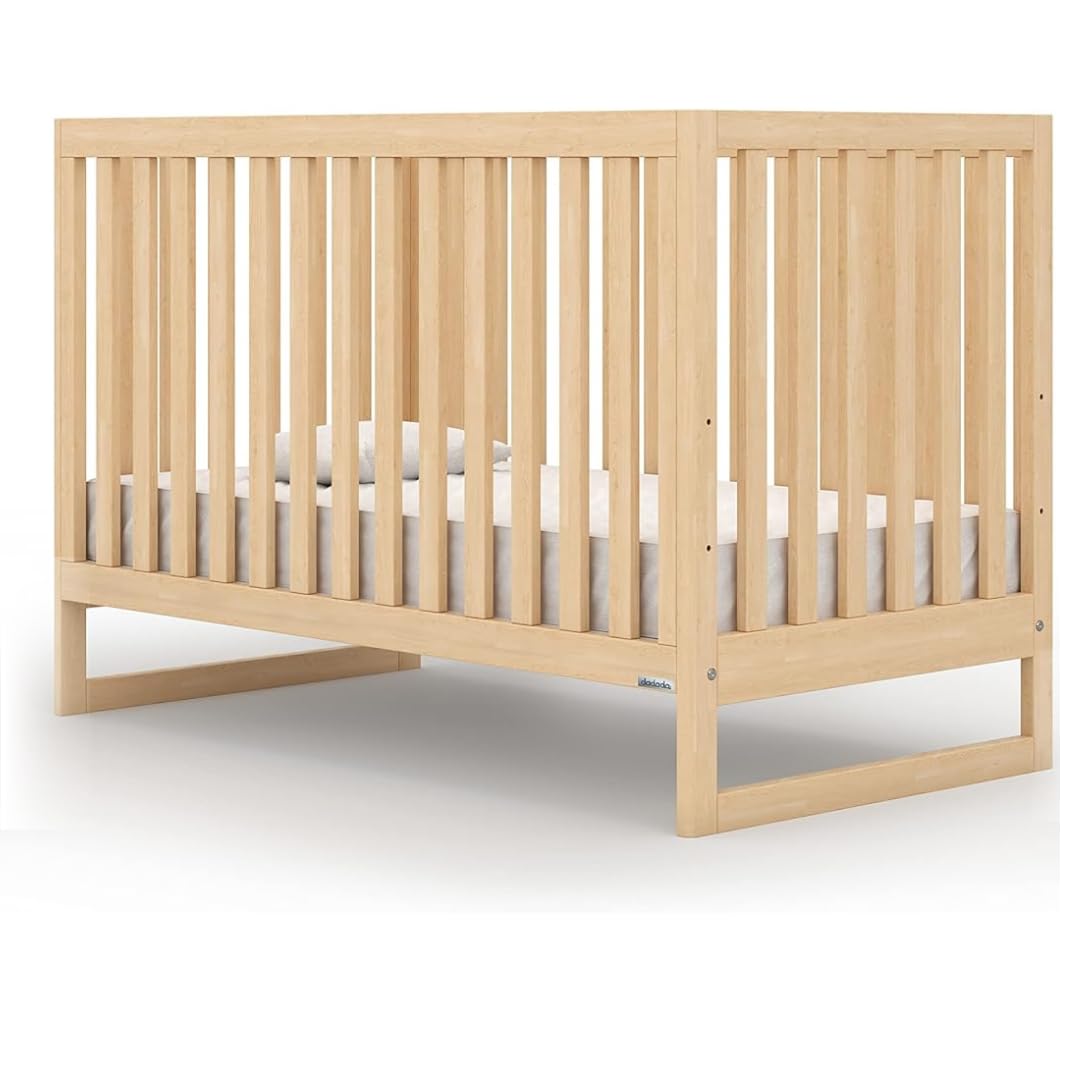 dadada Baby’s 3-in-1 Austin Convertible Crib - Newborn Essentials Baby Bed Fits Standard Crib Mattress - Adjustable Bed Base - Natural dadada
