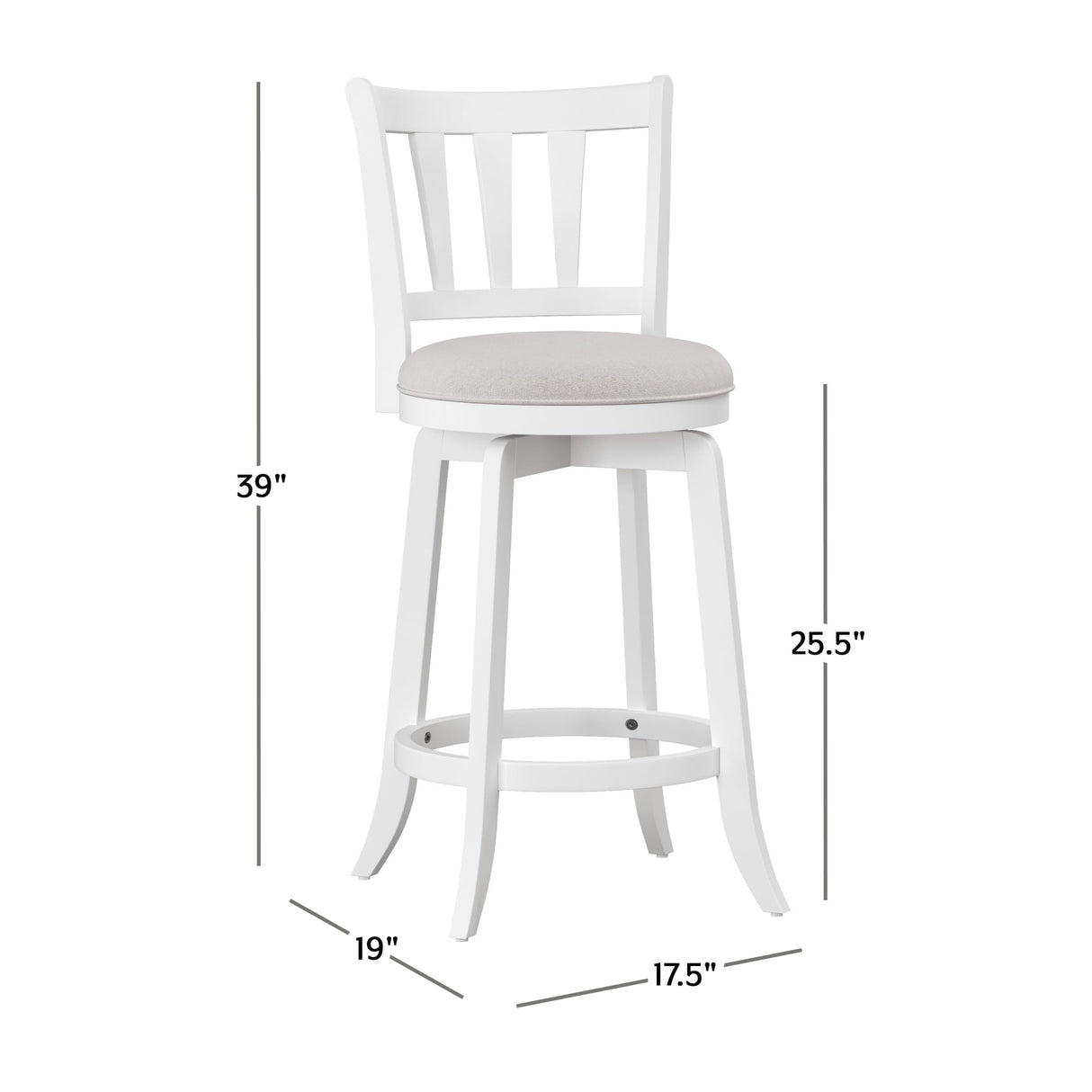HILLSDALE Presque ISLE Wood Counter Height Swivel Stool White Hillsdale