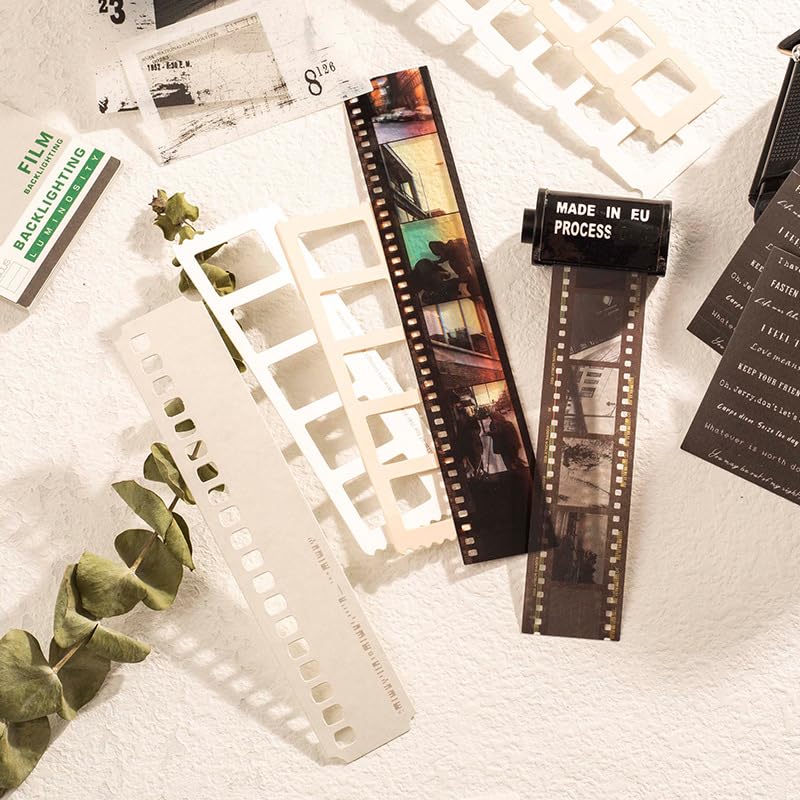 Doraking 94PCS Film Scrapbook Paper Packs for Journaling Supplies, Washi Stickers Material Papers Memos Cards Waterproof Tape Stickers for Journals Planners Aesthetic DIY Art Crafts Collage Album Doraking