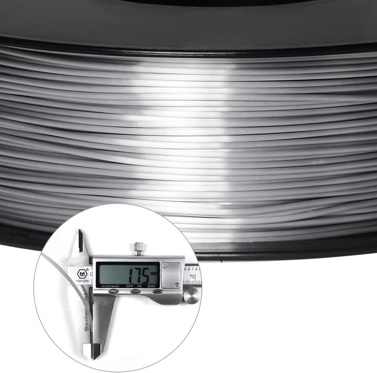Geeetech Silk PLA Filament 1.75mm for 3D Printer, Metal-Like Shiny Consumable 1kg (2.2lbs) 1 Spool, Dimensional Accuracy +/- 0.03 mm,Metallic Silver Geeetech