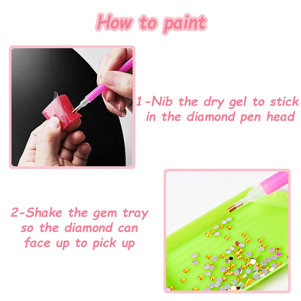 Akutoer Cute Anime 5D Diamond Drawing Kits, Gem Arts & Crafts Supplies with Frames, Cartoon Painting with Diamond, DIY Paint Supplies for Kid(Kitty) Akutoer