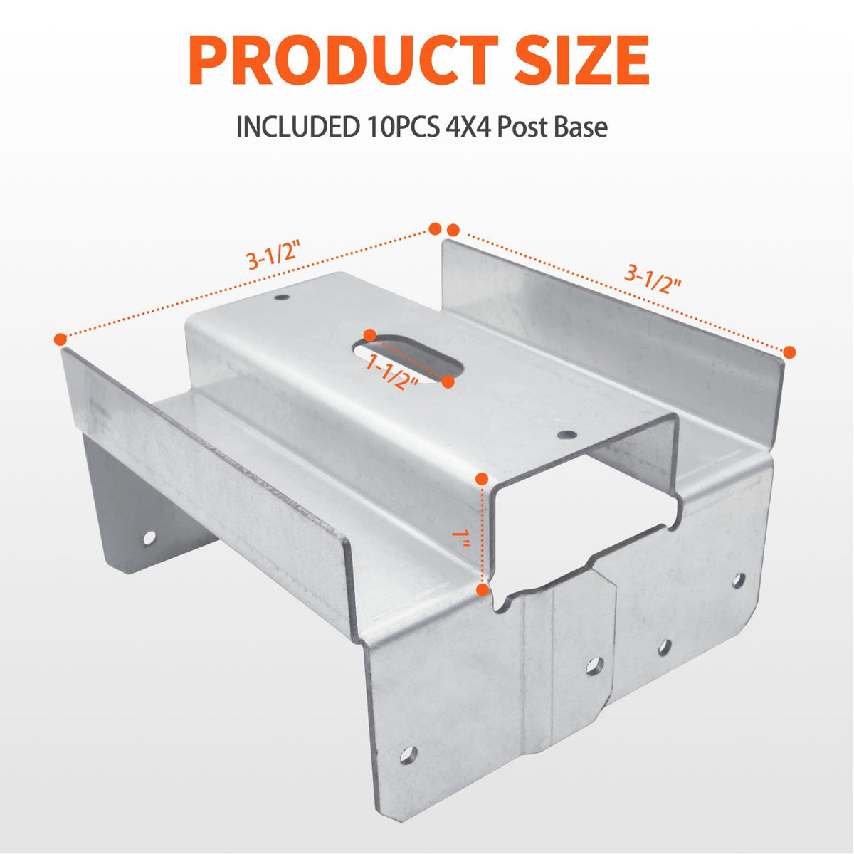 lifgarfe 10Pcs 4x4 Post Base Anchor Concrete Deck Post Bracket Fit for Deck,Patio Or Pergola lifgarfe