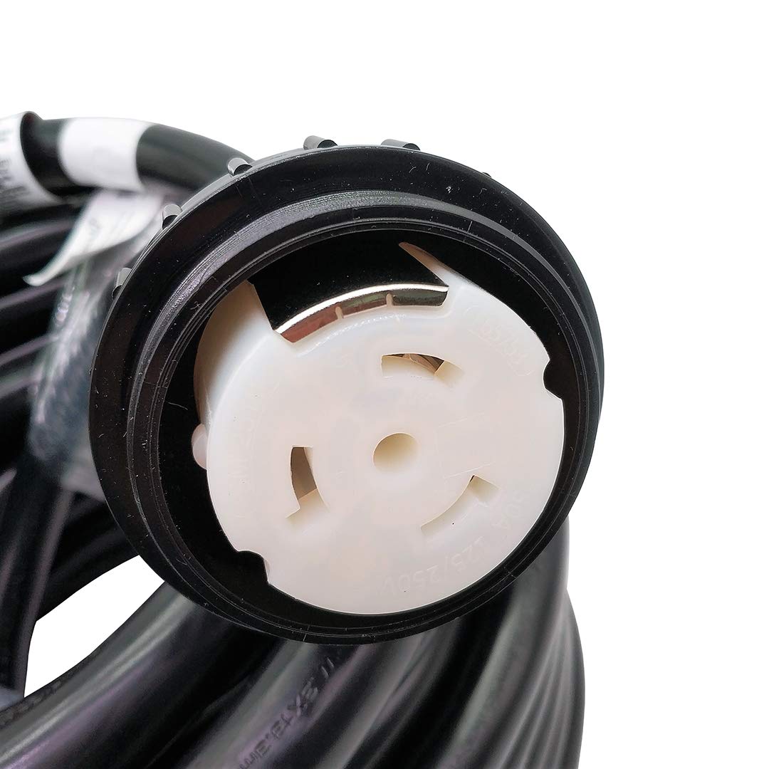 Parkworld RV 50A Shore Power Extension Cord Adapter, 50amp Camper Plug 14-50P to SS2-50R Marine Twist Lock Receptacle (75FT) Parkworld