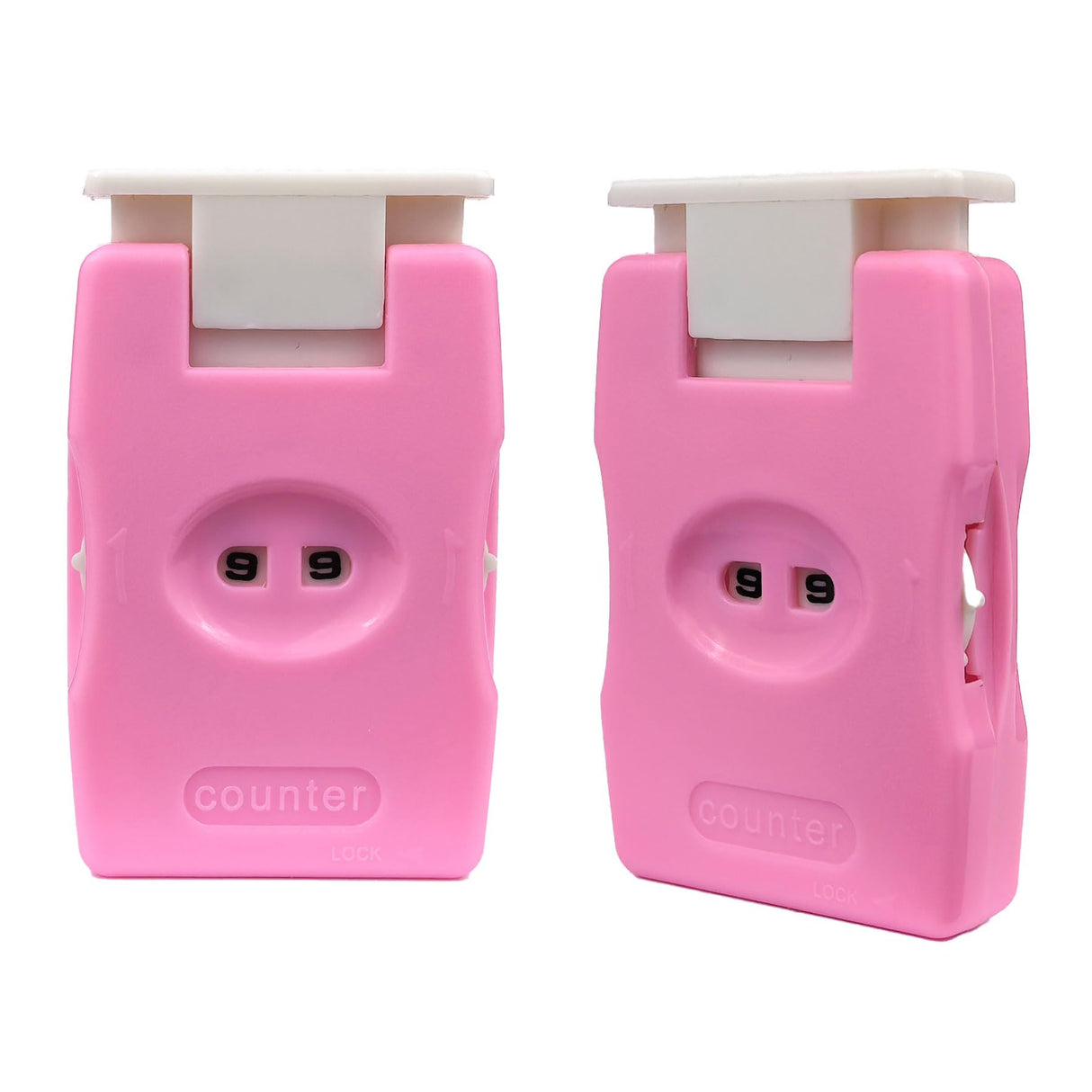 2 Pieces Knitting Counters, Knitting Needle Marking Tool, Plastic Knitting Stitch Counter, Crochet Yarn Row Counter Pink JSHYGOUP