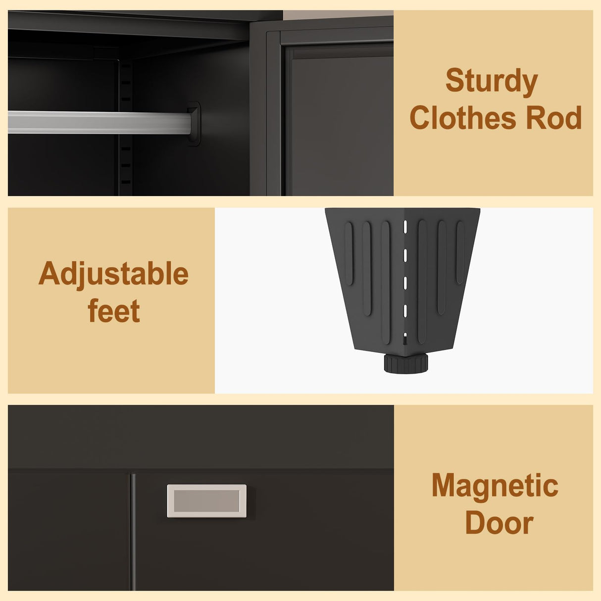 baoliwo Metal Armoire Wardrobe Closet Storage Cabinet with Mirror, 71'' Wardrobe Cabinet with Hanging Rod Metal Closet with 2 Adjustable Shelves for Bedroom, Laundry Room, Cloak Room baoliwo