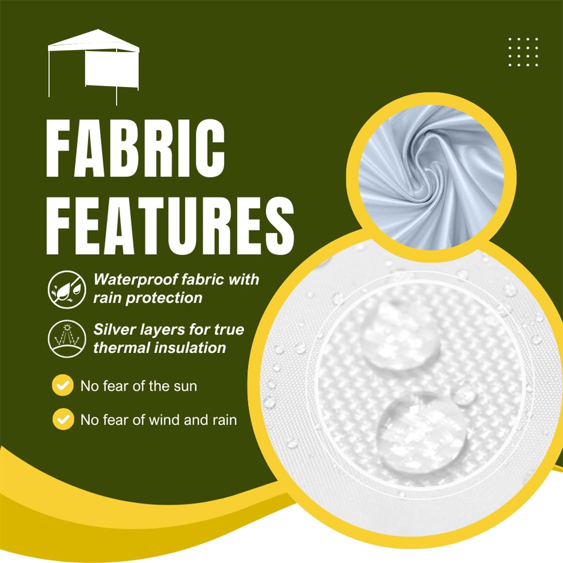 MordenApe 10x10 Pop Up Canopy Tent Sidewalls - Straight Leg Compatible, 300D Waterproof Polyester with 99% UV Protection, 3 Piece White Wall Set MordenApe