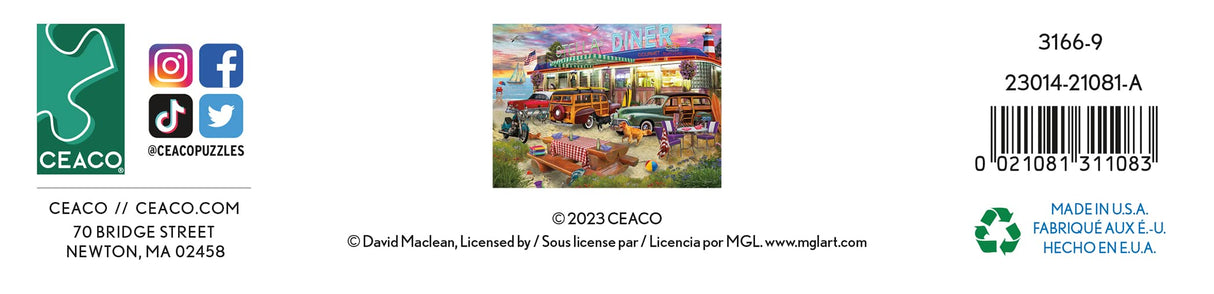 Ceaco - David Maclean - Beach Diner - 1000 Piece Jigsaw Puzzle Ceaco