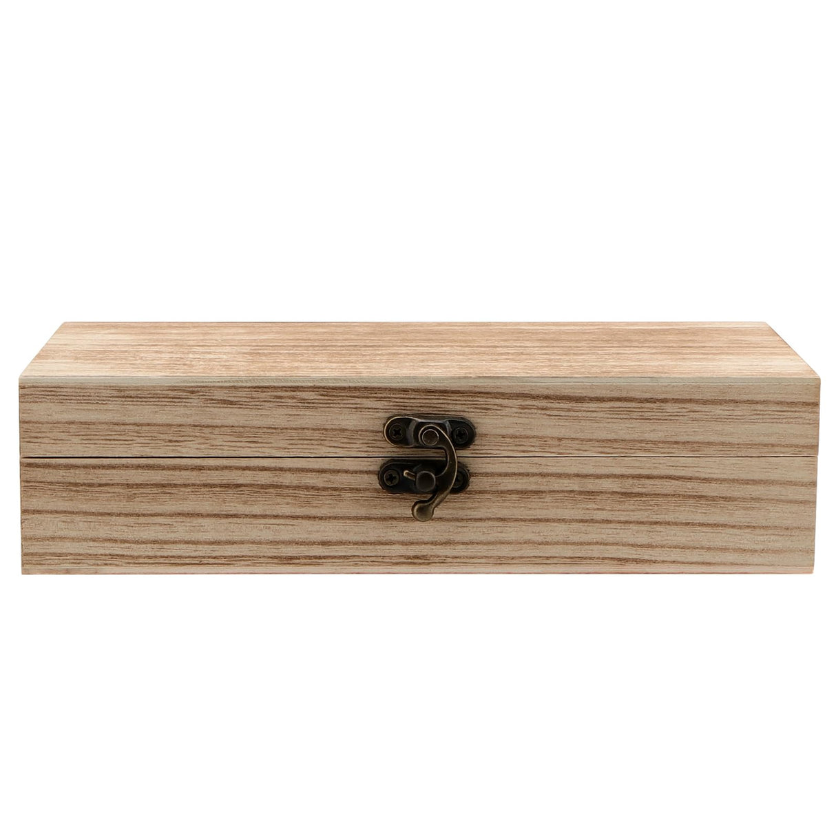 MUKLEI 12PCS Unfinished Wooden Boxes, 7.8 x 3.9 x 1.9 Inches Rectangle Wood Box with Hinged Lids, Small Storage Box for Crafts, Jewelry MUKLEI