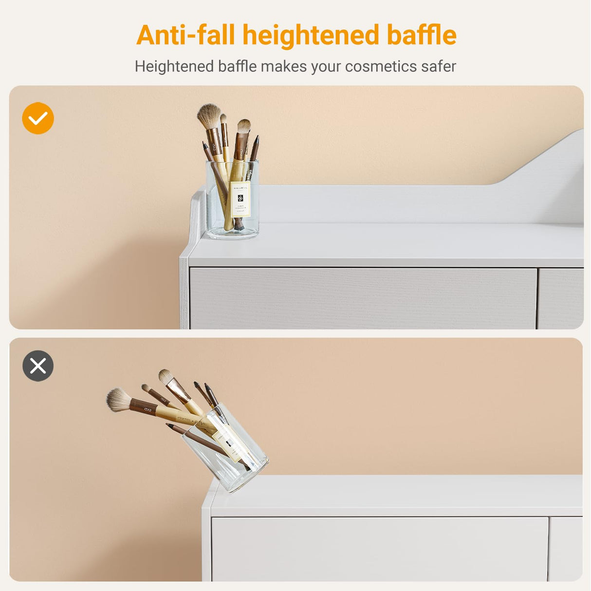 CubiCubi Vanity Desk with 2 Drawers, 40 Inch Computer Home Office Desk, Modern Makeup Dressing Desk, Study Work Table, White CubiCubi